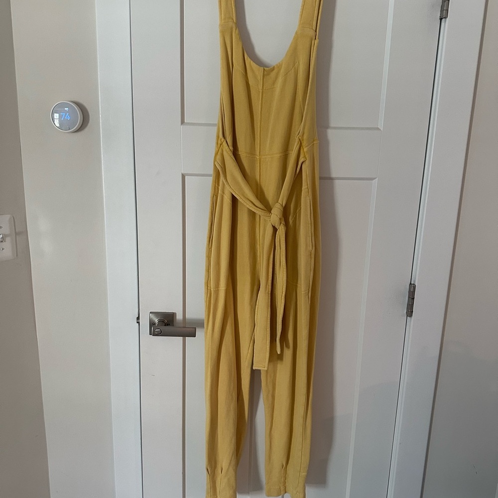 Free People Yellow Wide Leg Jumpsuit